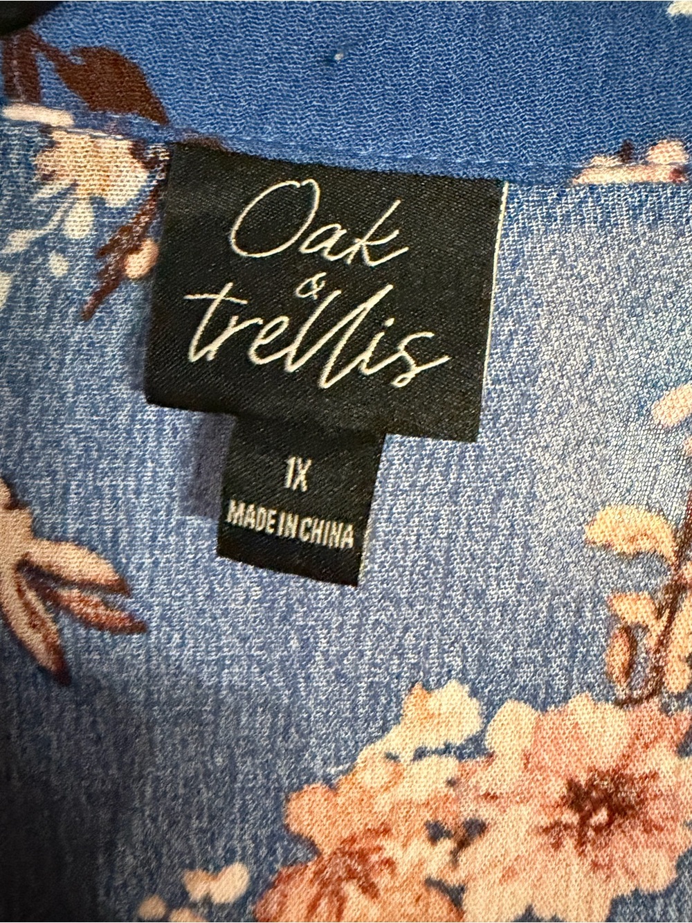 Oak & Trellis Blue Floral Midi Dress - 1X